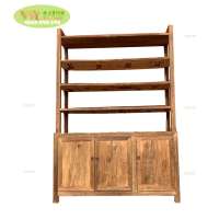 Vintage furniture reclaimed elm wood bookshelf /solid aged elm wood bookcase for home use