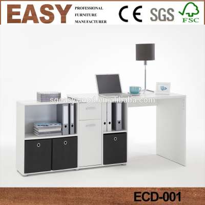 Hot selling Best price white black wooden computer desk with drawers