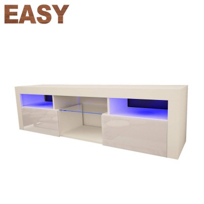 living room furniture glass TV stand wood black high gloss LED TV cabinet