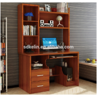 Modern style wood computer desk with bookshelf