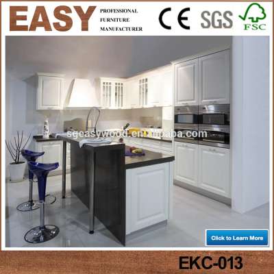 White PVC Affordable high gloss/modular modern kitchen cabinets