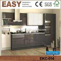 High gloss finish laminate modern black kitchen cabinets