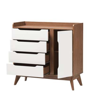 New design european style drawer chest with solid wood legs