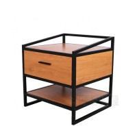 Newest Design Hotel Furniture Metal Transfer Printing Nightstand With Drawer And Shelf