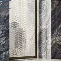 Tempered decorative glass partition wall